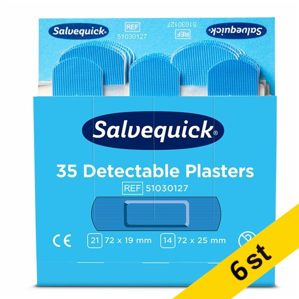 Plåster | Salvequick Blue Detectable  | 6st 501459 - 1