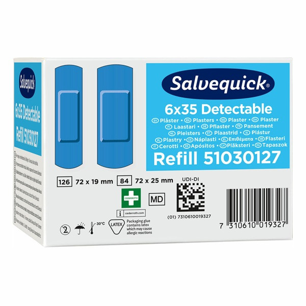 Plåster | Salvequick Blue Detectable 501458 - 7