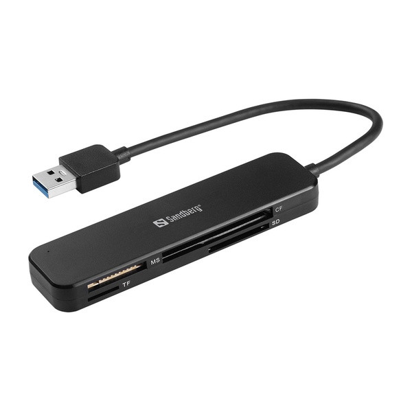 [] Minneskortläsare USB 3.0 | Sandberg Pocket | svart ASA02478 - 1