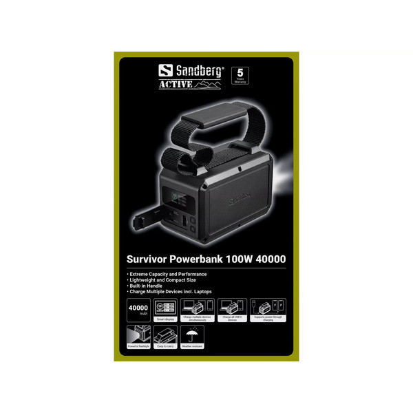 [] Powerbank 40.000mAh | PD100W | Sandberg Survivor | grå SE400118 - 3