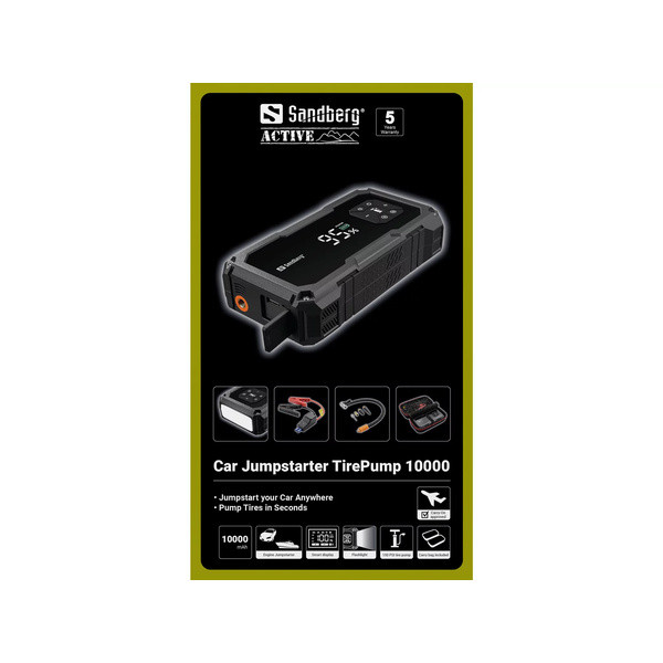 [] Starthjälp 400A | Powerbank 10.000mAh + luftpump | Sandberg SE400126 - 7