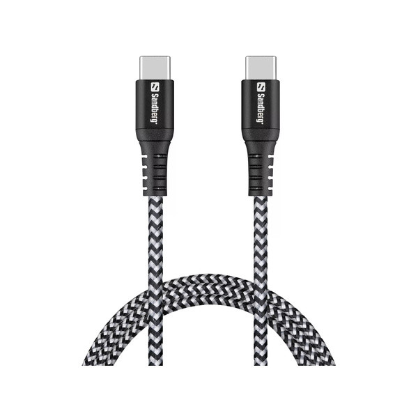 [] USB-C till USB-C kabel 1m | Sandberg Survivor | svart SE400169 - 1