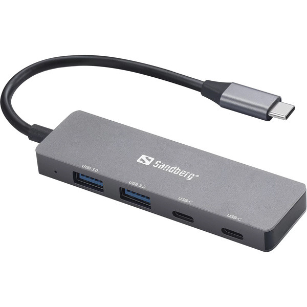 [] USB-hub 4 portar | USB-C USB 3.0 till 2xA 3.0 och 2xC | Sandberg SE400148 - 1