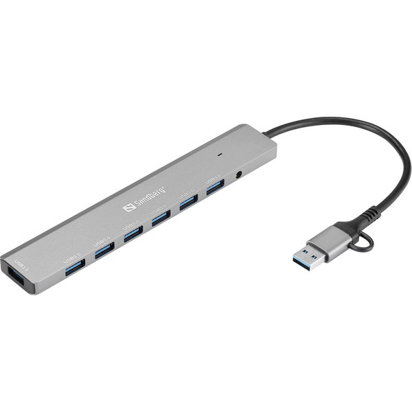 [] USB-hub 7 portar | USB-C/USB-A USB 3.0 till 7xA 3.0 | Sandberg SE400043 - 2