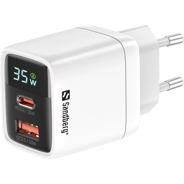 [DP] Snabbladdare 35W 2-port | USB-C + USB-A | Sandberg SE400076 - 1