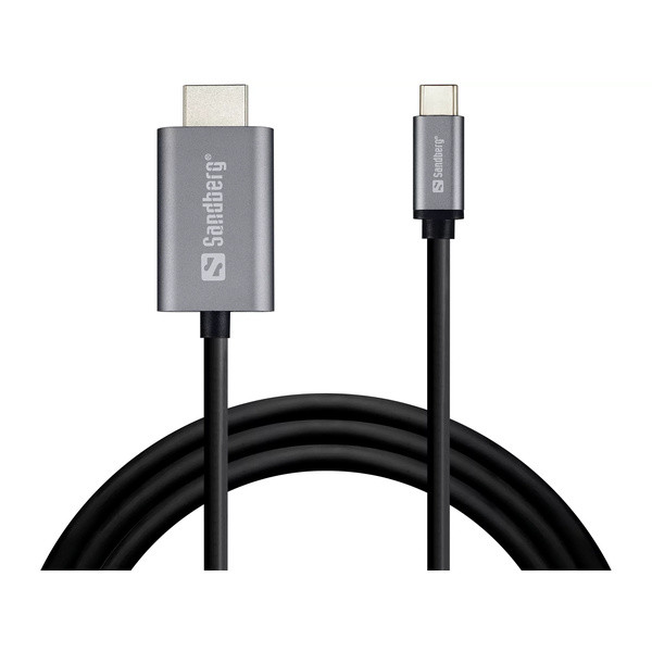 [DP] USB-C till HDMI kabel 2m | Sandberg | silver SE400156 - 1