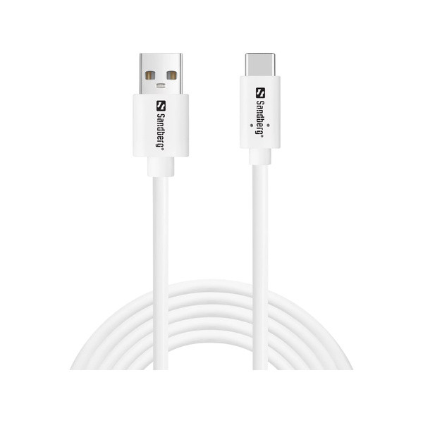 [DP] USB-C till USB-A kabel 2m | USB 2.0 | Sandberg Saver | silver SE400168 - 1