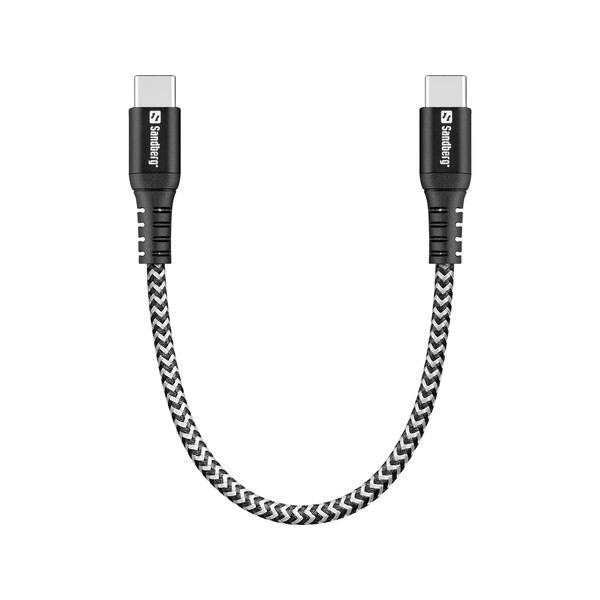 [DP] USB-C till USB-C kabel 0,2m | 100W | Sandberg Survivor | svart SE400173 - 2