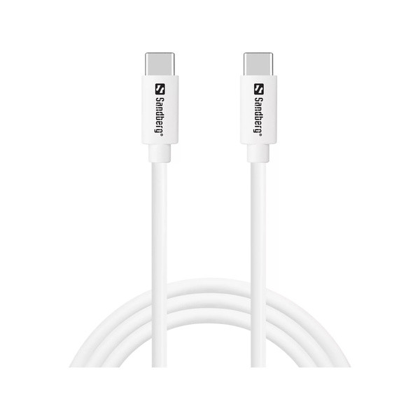 [DP] USB-C till USB-C kabel 1m | 65W | Sandberg | silver SE400166 - 1