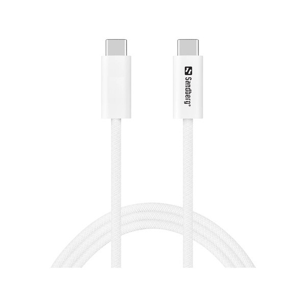 [DP] USB-C till USB-C kabel 1m | USB4 40Gbps | Sandberg | silver SE400172 - 1