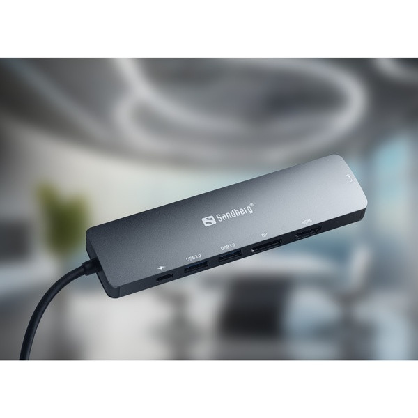 [DP] USB Docking station 6 portar | USB-C till 2xA, 1xC, HDMI, DisplayPort, Ethernet | Sandberg ASA02381 - 7