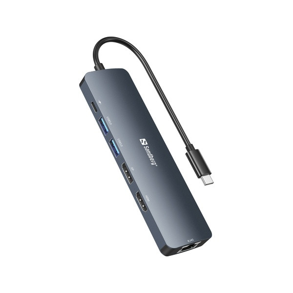 [DP] USB Docking station 6 portar | USB-C till 2xA, 1xC, HDMI, DisplayPort, Ethernet | Sandberg ASA02381 - 3