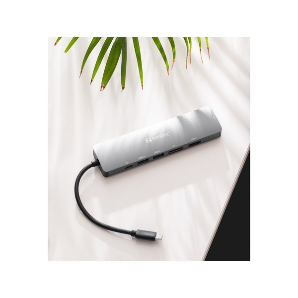 [DP] USB Docking station 6 portar | USB-C till 2xA, 1xC, HDMI, DisplayPort, Ethernet | Sandberg ASA02381 - 5