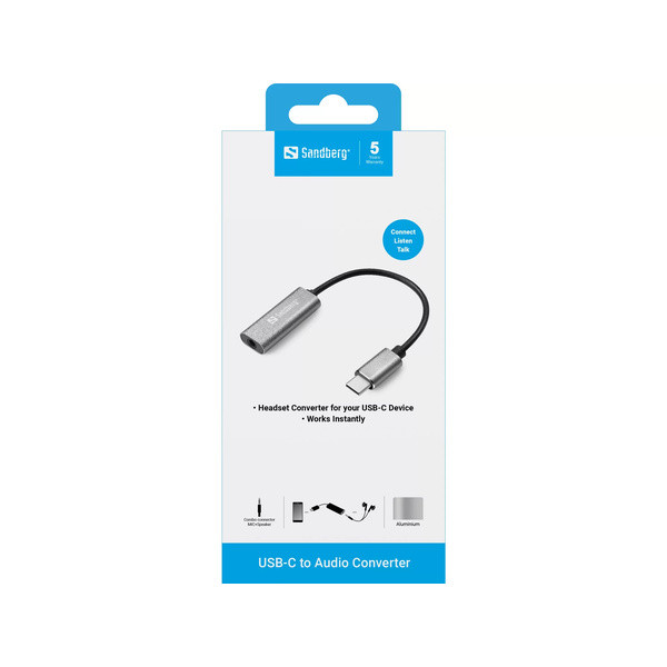 Adapter USB-C till 3,5mm | Sandberg | silver SE400146 - 2