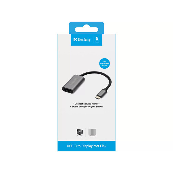 Adapter USB-C till DisplayPort | Sandberg | silver SE400053 - 2