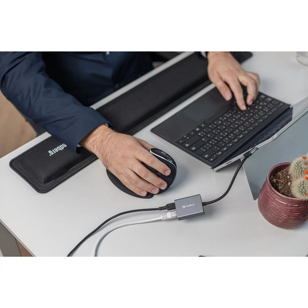 Adapter USB-C till RJ45 | PD100W | Sandberg | silver SE400066 - 3