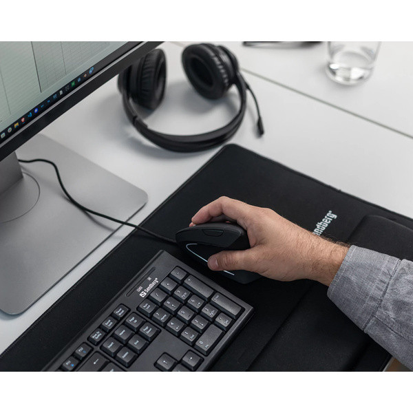 Datormus USB-ansluten + ergonomisk | Sandberg | svart SE400080 - 9