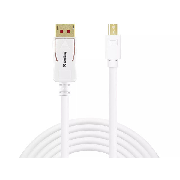 DisplayPort till Mini DisplayPort kabel | 2m | Sandberg | vit SE400055 - 1