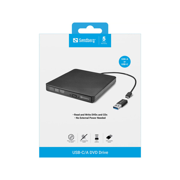 Extern DVD-spelare USB | Sandberg | grå SE400018 - 5