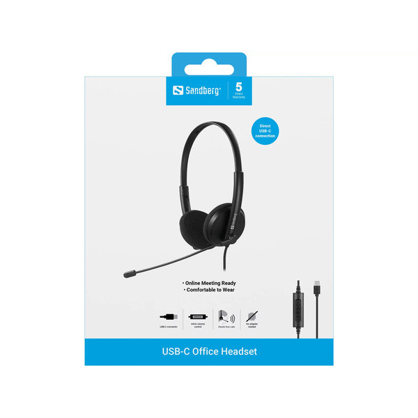 Headset USB | Sandberg Office | svart SE400095 - 6
