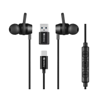 In-ear hörlurar trådbundna USB-C/USB-A | med mikrofon på kabel | Sandberg | svart SE400051