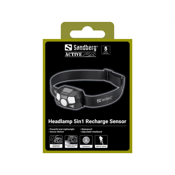 LED pannlampa | Sandberg 5-in-1 Recharge Sensor | laddningsbar | 200 lumen SE400025 - 2