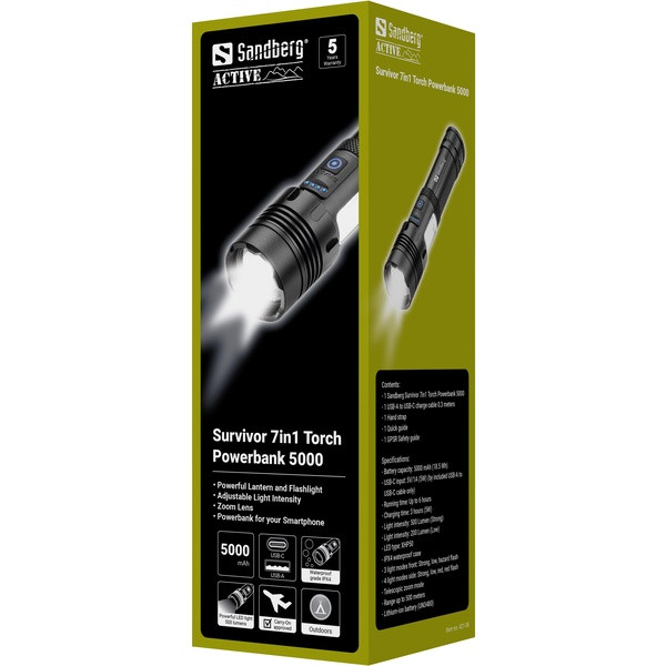 Powerbank 5.000mAh | Sandberg Survivor | grå ASA02440 - 7