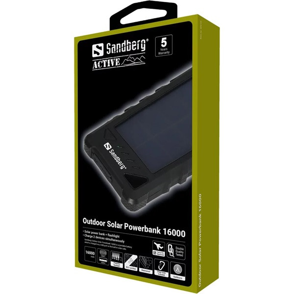 Powerbank solcell 16.000mAh | Sandberg Outdoor Solar 420-35 238682 - 8