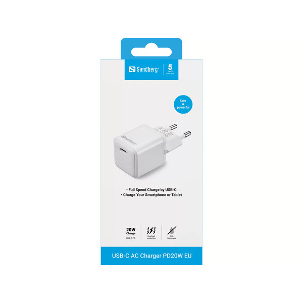 Snabbladdare 20W 1-port | USB-C | Sandberg SE400075 - 4