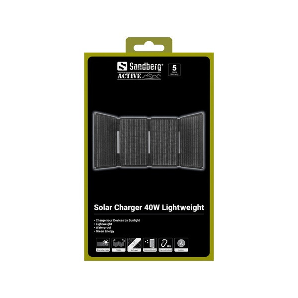 Solcellsladdare 40W | Sandberg Lightweight | grå ASA02466 - 7