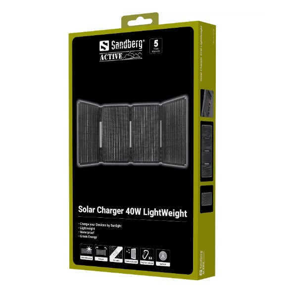 Solcellsladdare 40W | Sandberg Lightweight | grå ASA02466 - 6
