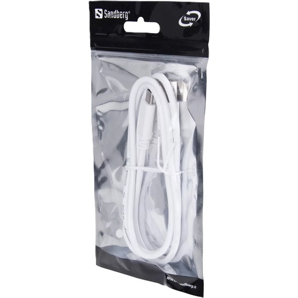 USB-A till USB-C kabel 1m | USB 2.0 | Sandberg | vit 238877 - 2