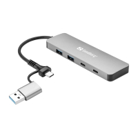 USB-hub 4 portar | USB-C/USB-A USB 3.0 till 2xA 3.0 och 2xC | Sandberg ASA02445
