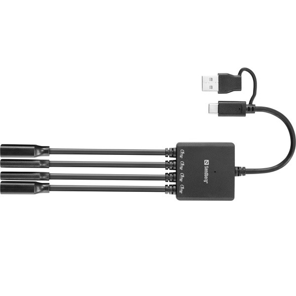 USB-hub 4 portar | USB-C/USB-A till 2xC och 2xA | Sandberg SE400154 - 2