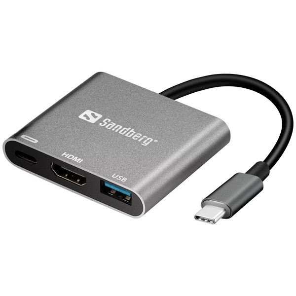 USB Docking station 3 portar | USB-C till 1xA, 1xC, HDMI | Sandberg SE400019 - 1