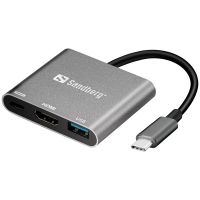 USB Docking station 3 portar | USB-C till 1xA, 1xC, HDMI | Sandberg SE400019