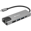 USB Docking station 5 portar | USB-C till 2xA, 1xC, HDMI, Ethernet | Sandberg Travel SE400039 - 1