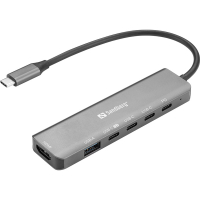 USB Docking station 6 portar | USB-C till 1xA, 4xC, HDMI | Sandberg MediaDock SE400020
