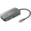 USB Docking station 8 portar | USB-C till 2xA, 1xC, HDMI, Ethernet, 2x3,5mm, kortläsare | Sandberg Travel ASA02377 - 2