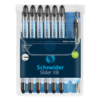 Schneider Kulspetspenna + 1x Kulspetspenna Slider Rave | Schneider Slider Basic XB | svart | 6st S-151276 217262