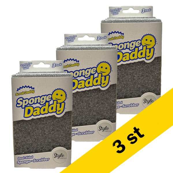 Scrub Daddy Sponge Daddy Style Collection svamp grå 3st x3  SSC00243 - 1