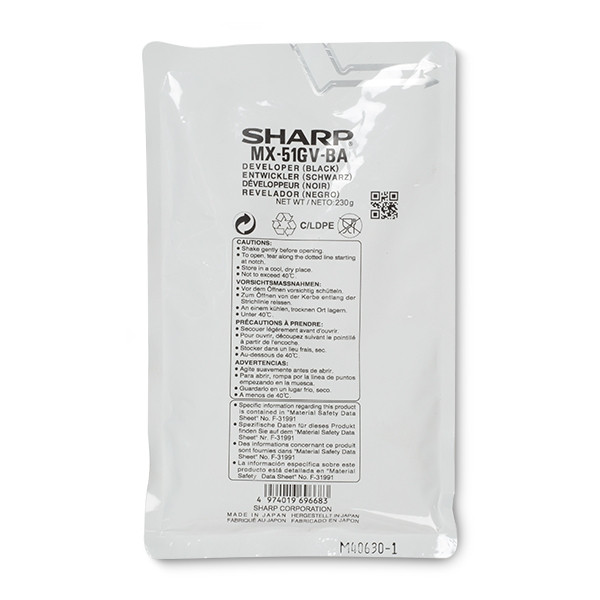 Sharp MX-51GVBA svart developer (original) MX51GVBA 082284 - 1