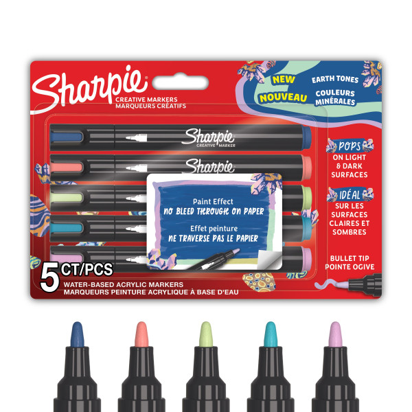 Akrylpenna rund spets | Sharpie Creative Earth Tones | sorterade färger | 5st 520067 - 1
