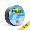 Silvertejp 50mm x 50m | 123ink | svart | 5st  300624