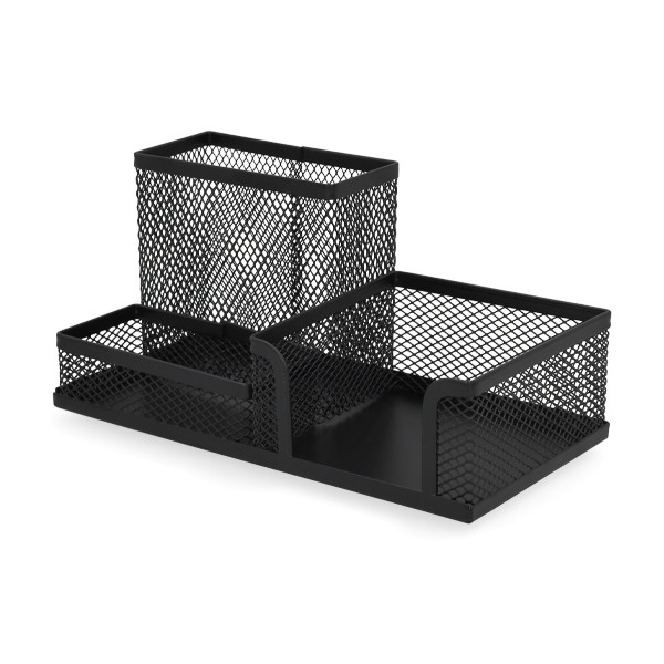 Skrivbordsorganisatör mesh 3 fack | 123ink | svart 303082 - 1