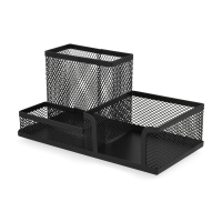 Skrivbordsorganisatör mesh 3 fack | 123ink | svart 303082
