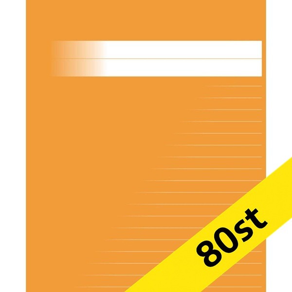 Skrivhäfte 17x21cm linjerat | 8,5mm | orange | 80st SE000613 - 1