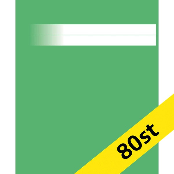 Skrivhäfte 17x21cm olinjerat | grön | 80st SE000633 - 1