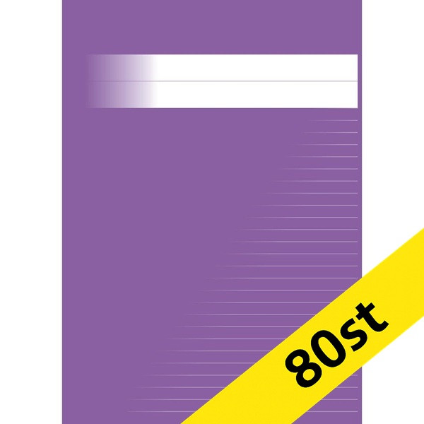 Skrivhäfte A4 linjerat | 8,5mm | lila | 80st SE000693 - 1
