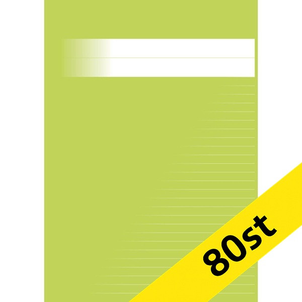 Skrivhäfte A4 linjerat | 8,5mm | ljusgrön | 80st SE000673 - 1
